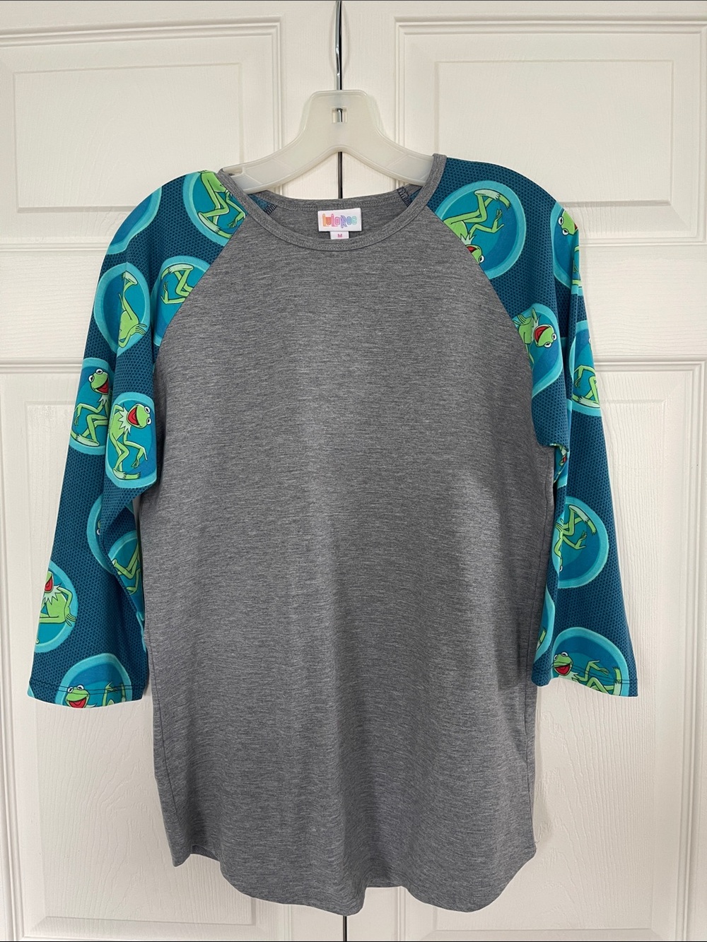 LuLaRoe Disney Collection Kermit the Frog Gray Crewneck Tee